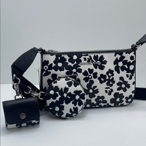 MICHAEL KORS Jet Set Small Sequined Floral Print Crossbody Bag NWT - Picture 2 of 4